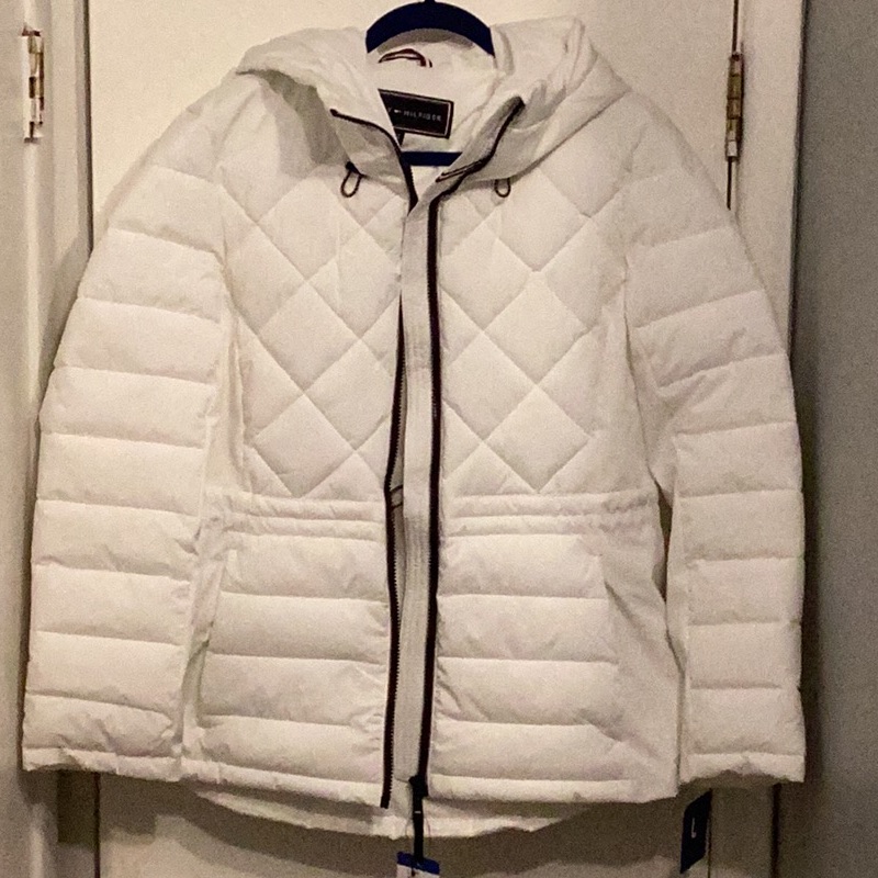 Tommy Hilfiger White Quilted Puffer Jacket